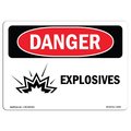 Signmission Safety Sign, OSHA Danger, 18" Height, 24" Width, Rigid Plastic, Explosives, Landscape OS-DS-P-1824-L-2008